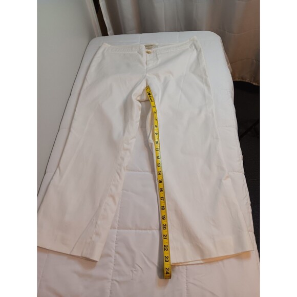 BANANA REPUBLIC Factory Vintage Cropped White Pants Pockets Cotton Chinos 12 - Picture 6 of 7